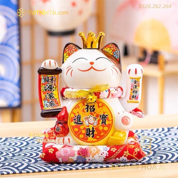 Mèo Thần Tài Đế Vương Chiêu Tài Tiến Bảo 21cm
