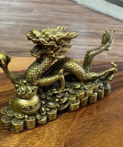 Rồng Đồng cầm Ngọc Bệ Hũ Tiền Vàng