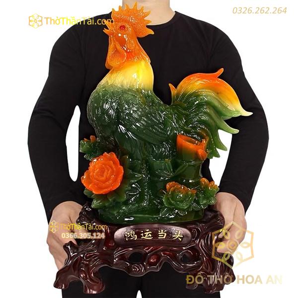 Gà Trống Đá Xanh Đế Gỗ