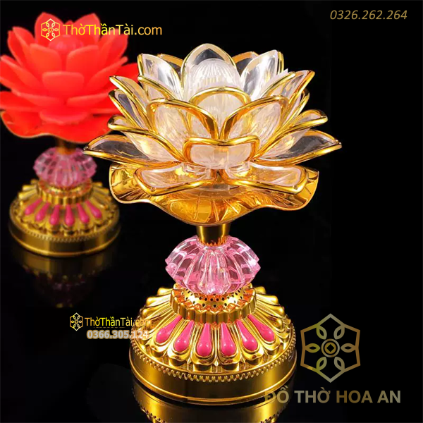 Đài Tụng Kinh Hoa Sen Dùng Pin