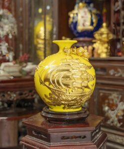 Bình Hút Lộc Thuận Buồm Xuôi Gió Men Dát Vàng