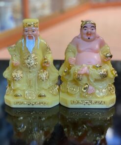 Tượng Thần Tài Thổ Địa Bột Đá Vàng Thạch Anh