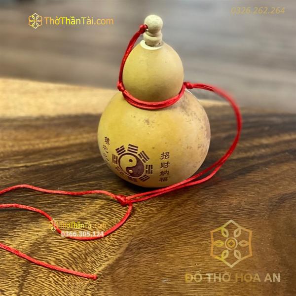 Hồ Lô Gỗ Bát Quái Âm Dương