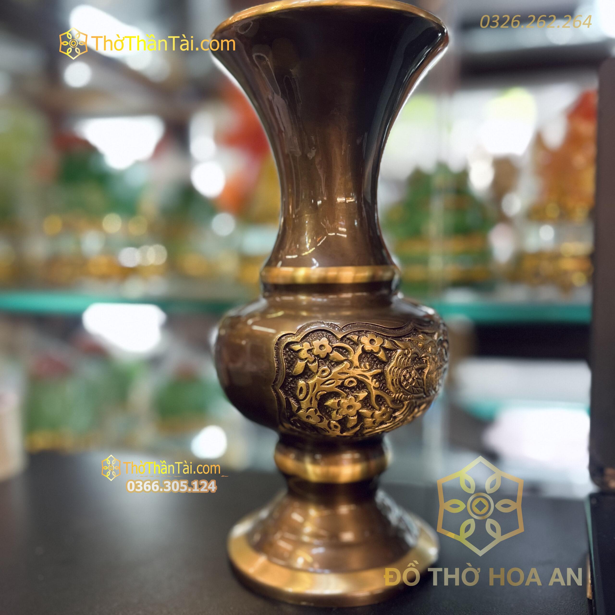 Lọ Hoa Đồng Hun Phình Cúc