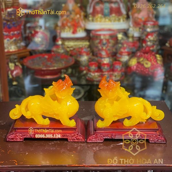 Cặp Tỳ Hưu Phong Thủy Bột Đá Vàng