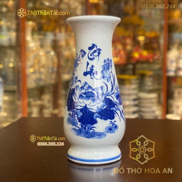 Lọ Hoa Dáng Huệ Tài Lộc Men Lam