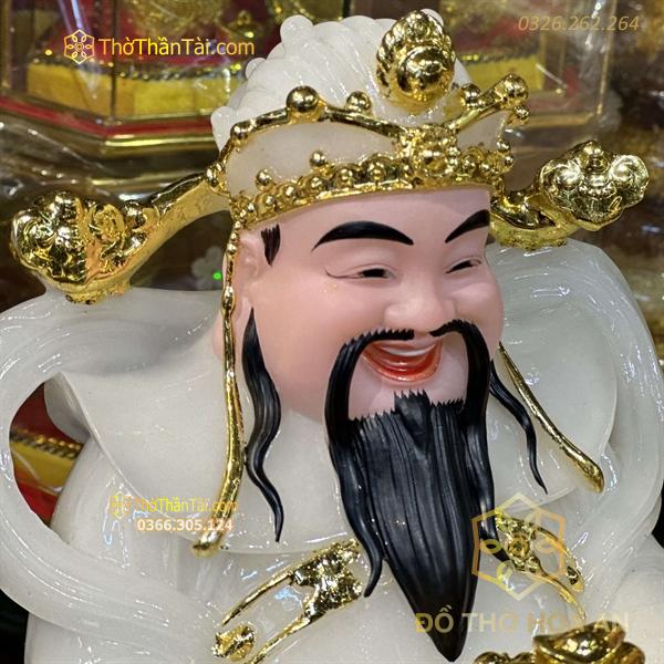 Tượng Thần Phát/Tượng Triệu Công Minh Phú Qúy Bột Đá Trắng