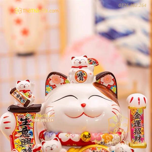 Mèo Thần Tài Thất Phúc Miêu 25cm