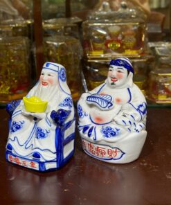 Tượng Thần Tài Thổ Địa Sứ Xanh Bát Tràng