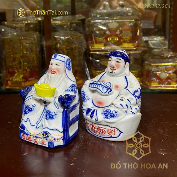Tượng Thần Tài Thổ Địa Sứ Xanh Bát Tràng