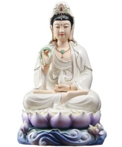 Tượng Quan Âm Ngồi Đài Sen Sứ Đức Hóa