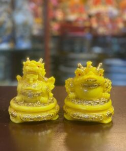 Cặp Cóc Thiềm Thừ & Tỳ Hưu Phong Thủy Đế Xoay Bột Đá Vàng