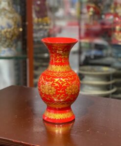 Lọ Hoa Sứ Gấm Đỏ