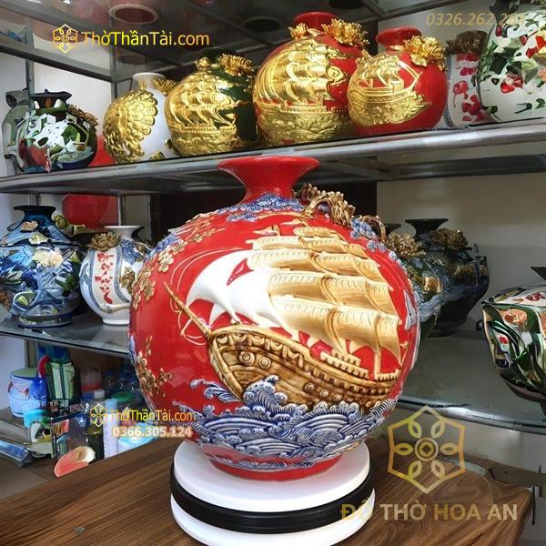 Bình Hút Lộc Thuận Buồm Xuôi Gió Đắp Nổi