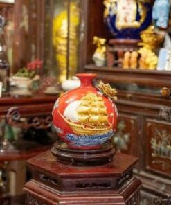 Bình Hút Lộc Thuận Buồm Xuôi Gió Đắp Nổi Mang Lại May Mắn Thu Hút Tài Lộc Trang Trí Nhà Cửa Phòng Làm Việc