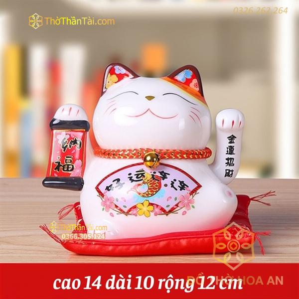 Mèo Thần Tài Maneki Neko Mini 14cm