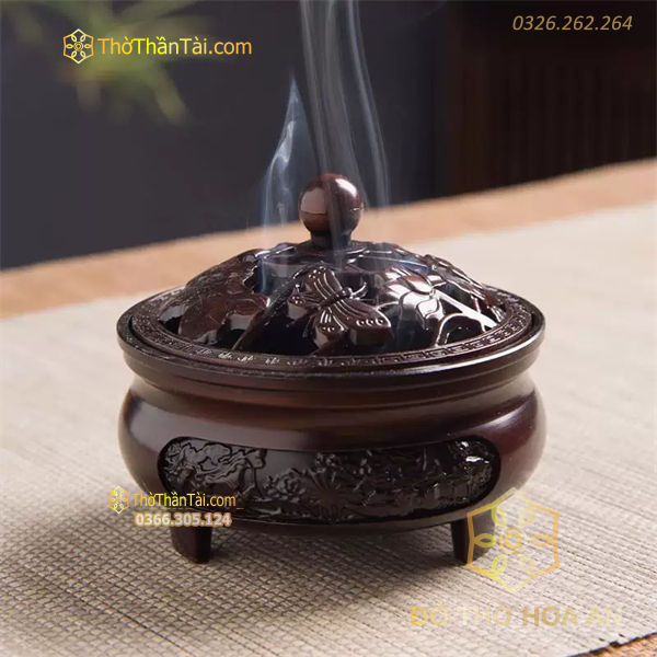 Đốt Trầm Đồng Nắp Rồng Phượng