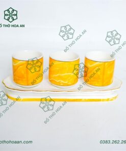 Khay Nước Vân Đá Vàng
