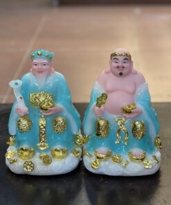 Tượng Thần Tài Thổ Địa Mây Bột Đá Xanh Dương