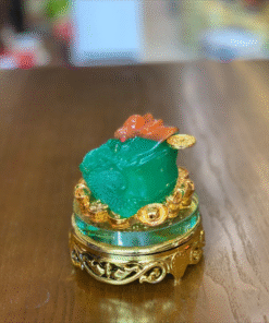 Cóc/ Thiềm Thừ Phong Thuỷ Xoay Đế Kính Xanh