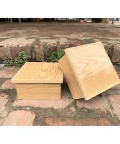 Đế Vuông/ Đôn Gỗ Thông Màu Vàng