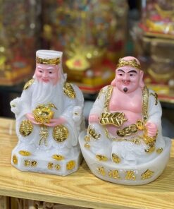 Tượng Thần Tài Thổ Địa Cục Vàng Bột Đá Trắng