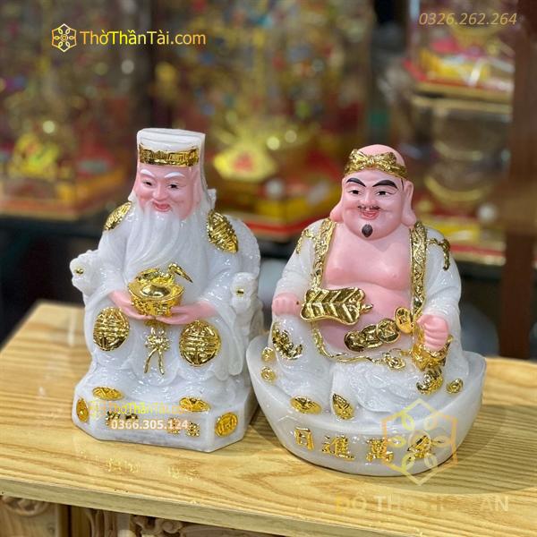Tượng Thần Tài Thổ Địa Cục Vàng Bột Đá Trắng