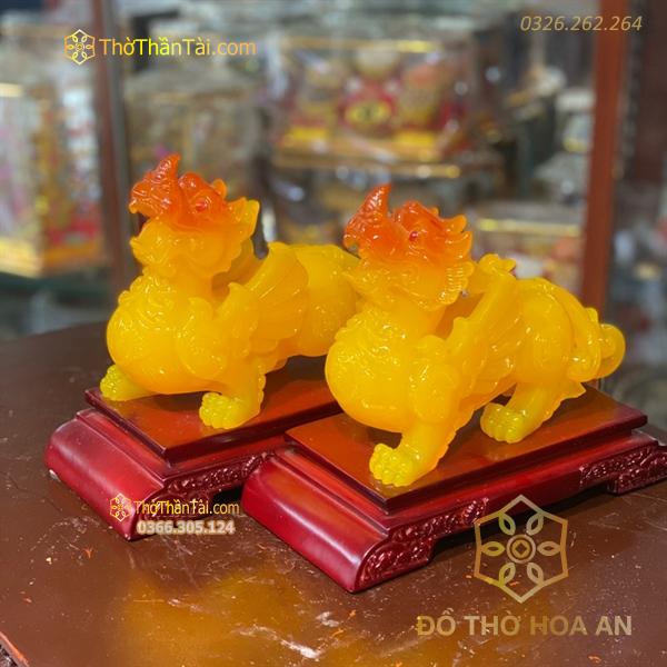 Cặp Tỳ Hưu Phong Thủy Bột Đá Vàng