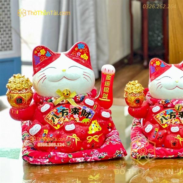 Mèo Thần Tài Đỏ Bát Phương Chiêu Tài