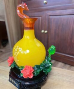 Bình Hút Tài Lộc Như Ý Hoa Mẫu Đơn Màu Vàng