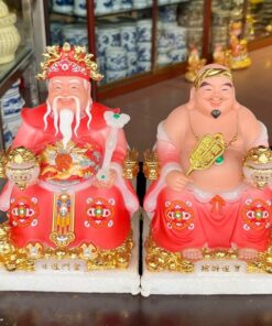 Tượng Thần Tài Thổ Địa Thiềm Thừ Bột Đá Đỏ