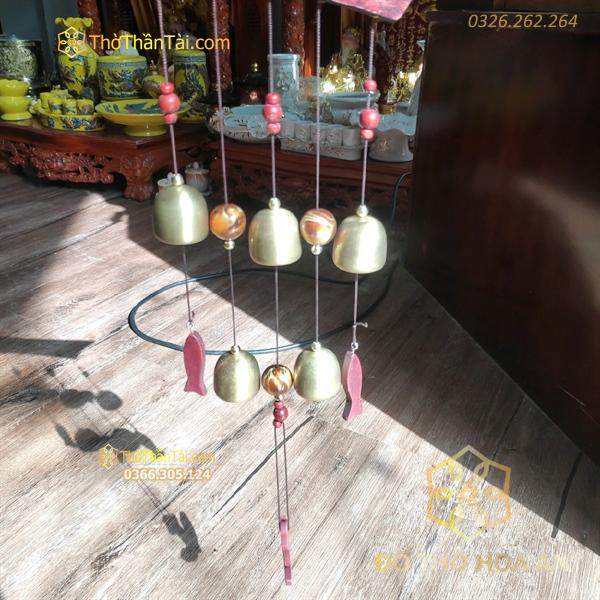 Chuông Gió Treo Đồng Mỏ Neo Gỗ
