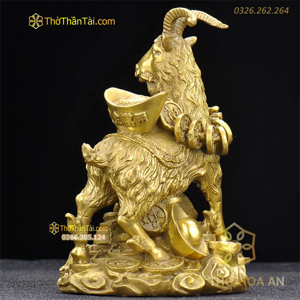 Tượng Dê Cõng Tiền Vàng Tài Lộc