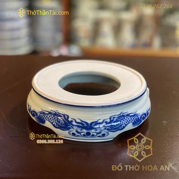 Chân Đế Bát Hương Sứ Men Lam
