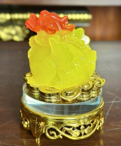 Tỳ Hưu Phong Thuỷ Xoay Đế Kính Vàng Mật Ong