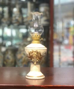 Đèn Dầu Men Rạn Vẽ Vàng 24K