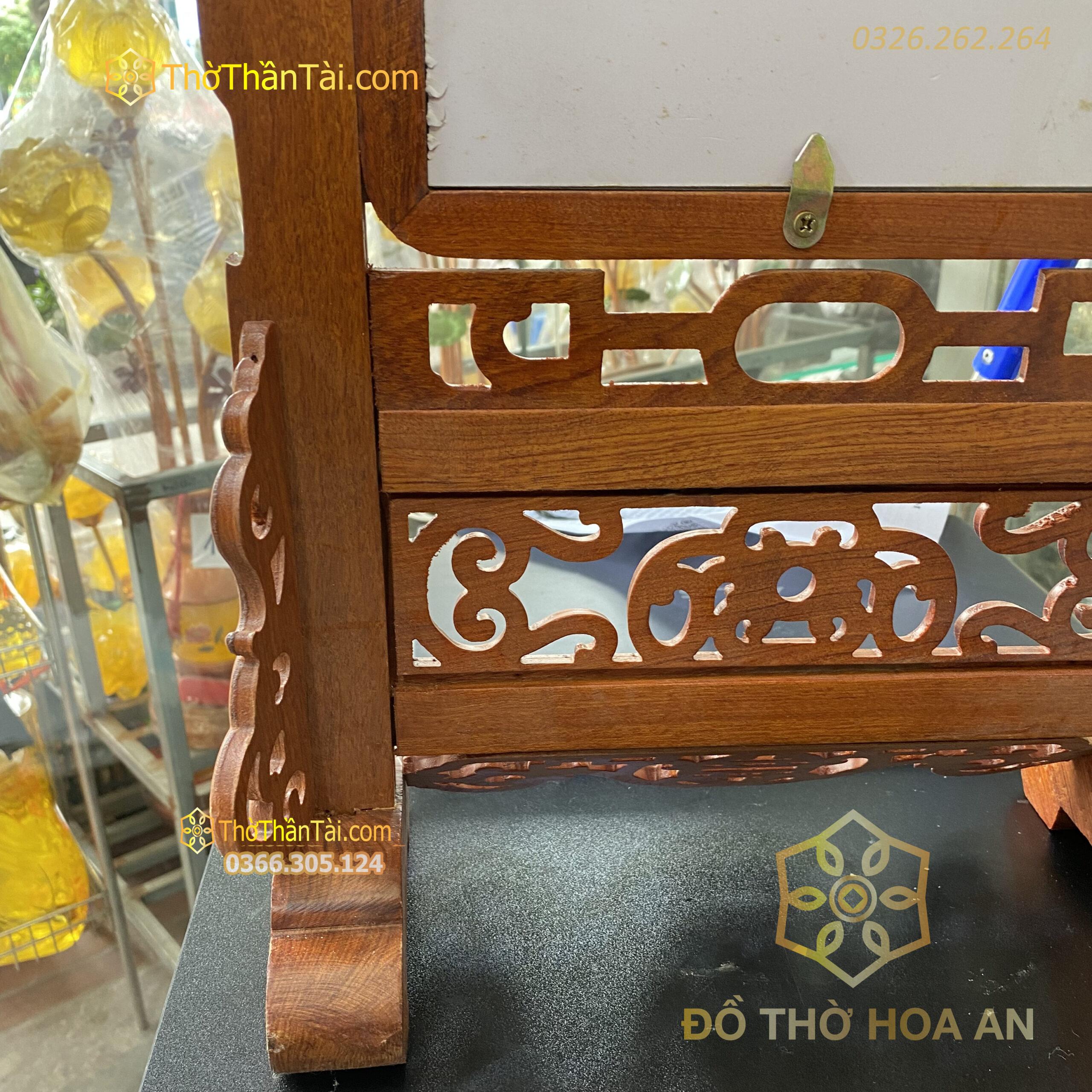 Khung Ảnh Gỗ Hương Chạm Dơi Cao Cấp Kích Thước 20cm x 30cm