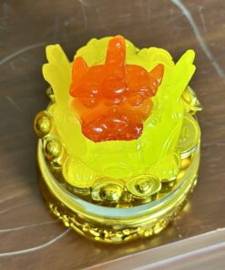 Tỳ Hưu Phong Thuỷ Xoay Đế Kính Vàng Mật Ong