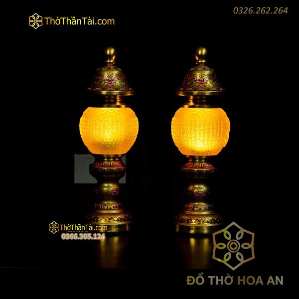 Đèn Thờ Chóp Gấm Lưu Ly