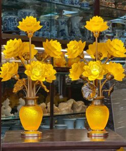 Đèn Thờ Hoa Sen 7 Bông Lưu Ly Bảo Quang