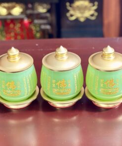 Chóe Thờ Lưu Ly Xanh Bọc Đồng