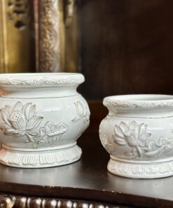 Bát Hương Hoa Sen Bạch Ngọc