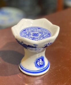 Chân Nến Thờ Bát Tràng Men Lam Cao