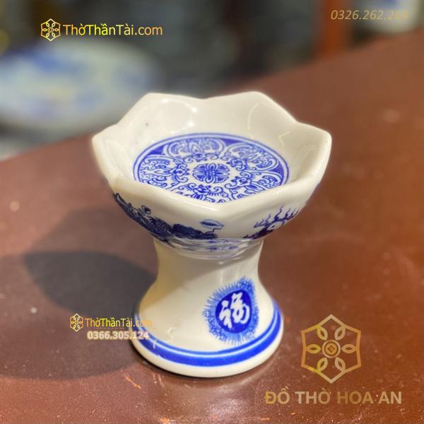 Chân Nến Thờ Bát Tràng Men Lam Cao