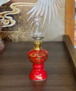 Đèn Dầu Sứ Men Đỏ Bát Tràng