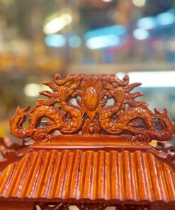 Ban Thờ Thần Tài 3 Mái Gỗ Xoan Màu Hương