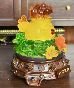 Tỳ Hưu Phong Thuỷ Xoay Đế Gỗ Hồ Lô Vàng