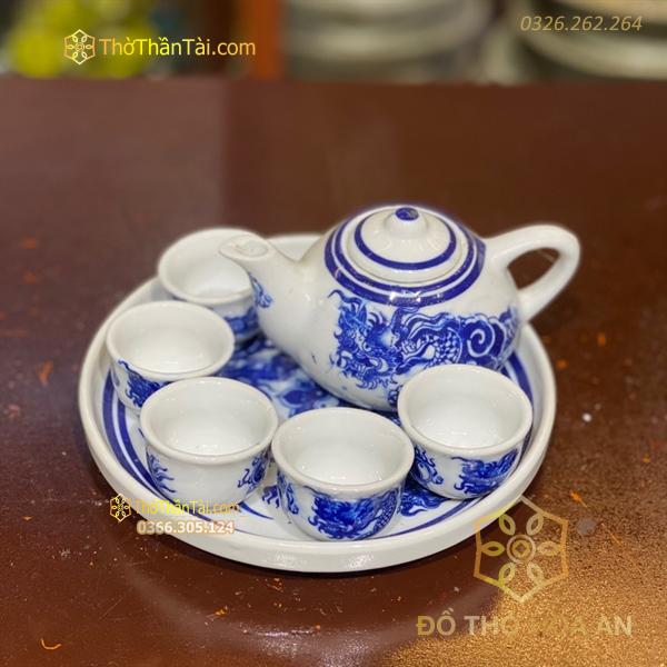 Bộ Âm Chén Trà Thờ Men Lam