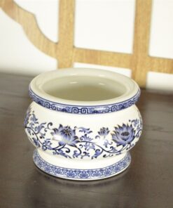 Bát Hương Gấm Hoa Sen Xanh