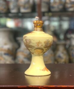 Đèn Dầu Men Vàng Ngà